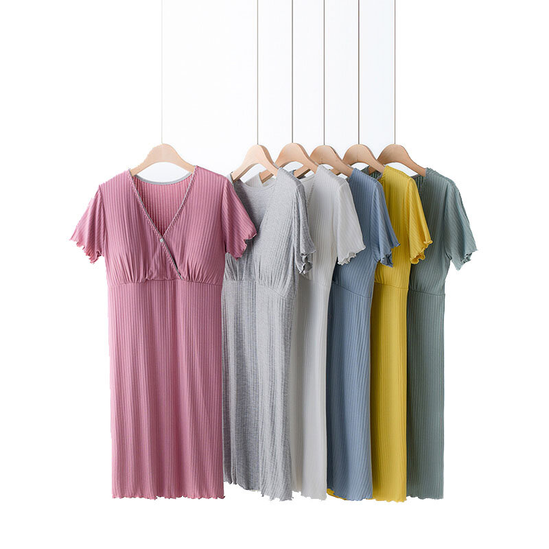 Новая модель, пижама, одежда для сна, пижама для кормящих матерей и беременных, ночная рубашка для грудного вскармливания, элегантное платье для кормящих матерей
