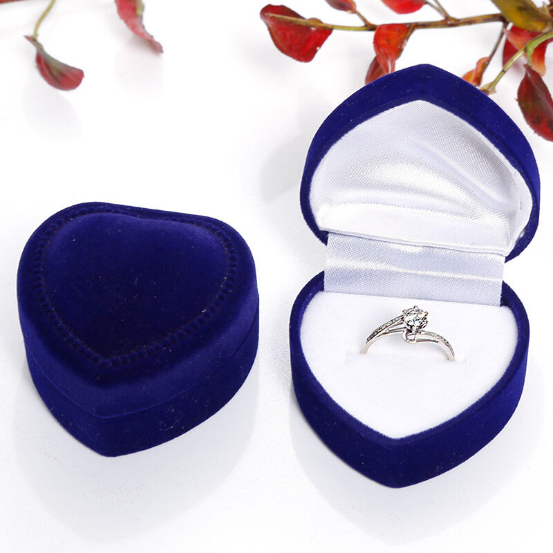 Samt Herz Geformt Ring Box Ohrringe Schmuck Verpackung Geschenk Box Vorschlag, Verlobung, Hochzeit Ring Box Schmuck Zähler Display