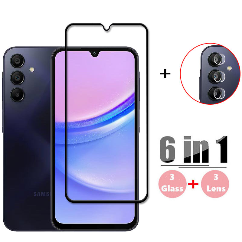 For Samsung Galaxy A15 Full Cover Tempered Glass for Samsung Galaxy A15 Screen Protector 9H Lens Film For Samsung Galaxy A15