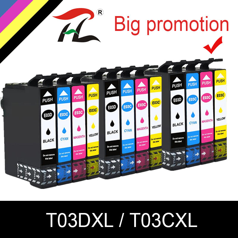Cartouche d'encre T03D, T03C, T03D1, T03C2, T03C3, T03C4, Compatible couleur, pour imprimante Epson Workforce WF-2861