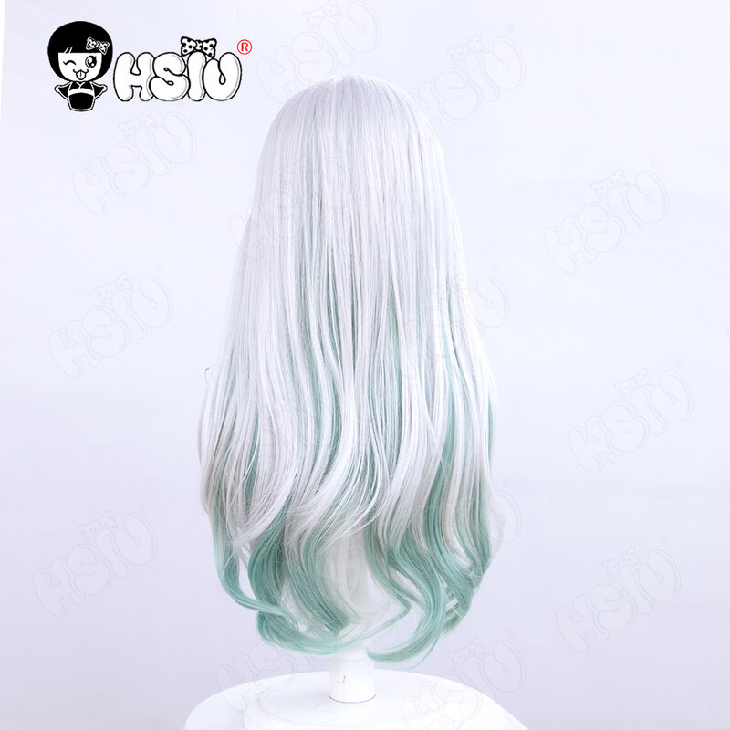 Firefly Cosplay Wig Fiber synthetic wig Game Honkai Star Rail Cosplay「HSIU 」Silver White Gradient Lake Green Long Wig+Wig Cap