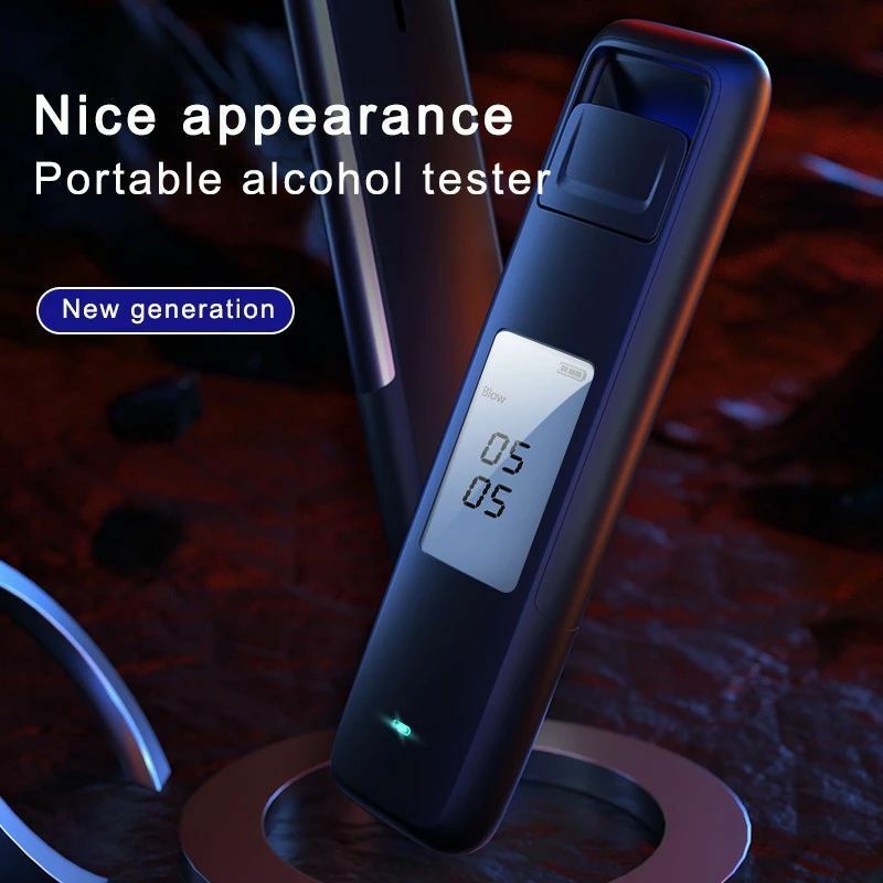 Mini Portable Breathalyzer Blowing Detector Measuring Instrument USB Rechargeable