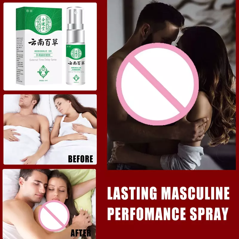 Spray de atraso sexual masculino, produtos duradouros masculinos, ejaculação precoce, prolongue 60 minutos, óleos para aumento do pênis, 2 peças