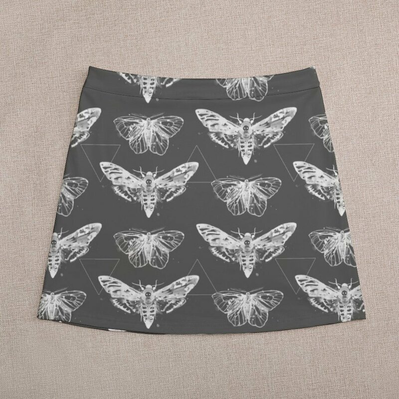 Mini jupe à mites inversées géométriques pour femmes, jupe courte sexy