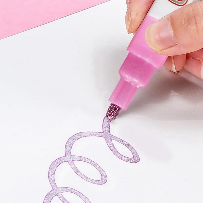 Marqueurs de peinture de contour métallique, stylos de contour scintillants, signature durable, 20 couleurs