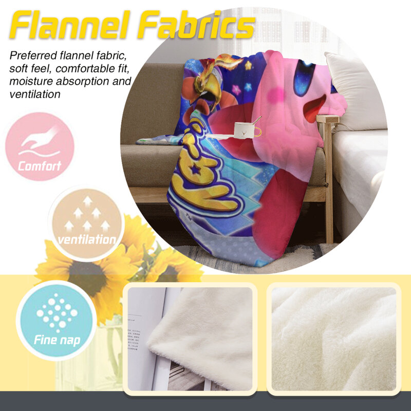 K-Kirby семья гостиная пушистые флисовые пледы для кемпинга для детей диван тонкое одеяло современная мода подарок мультфильм