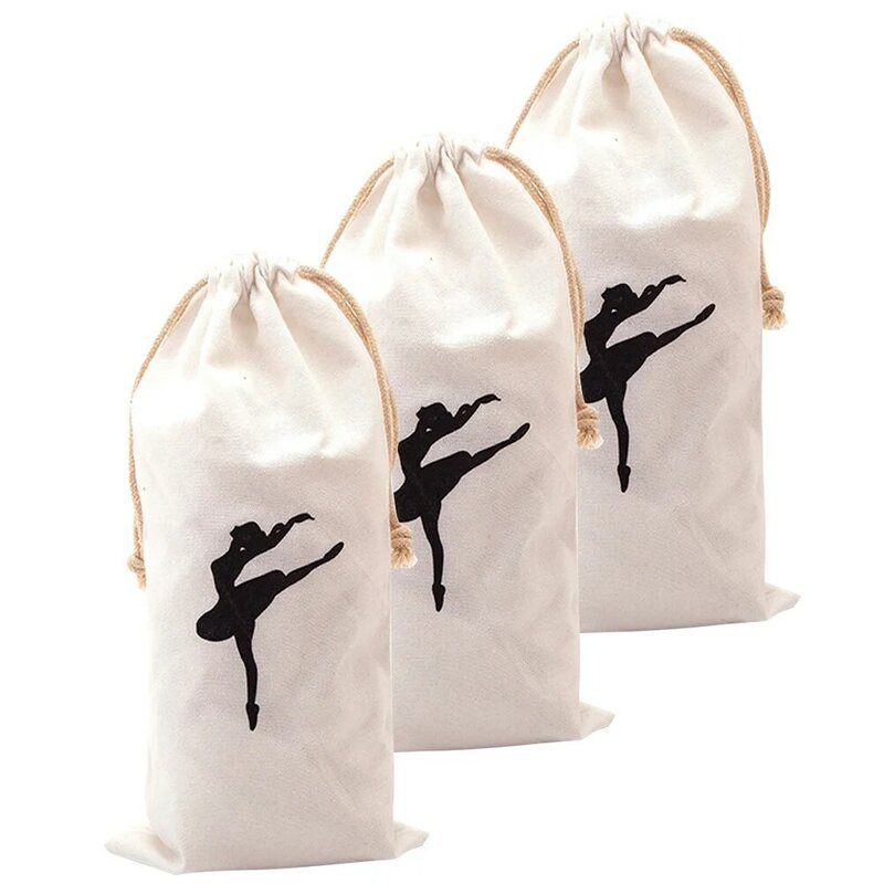 3-częściowa torba na buty do tańca Zmywalne torby baletowe Sznurek poliestrowy Wielofunkcyjne