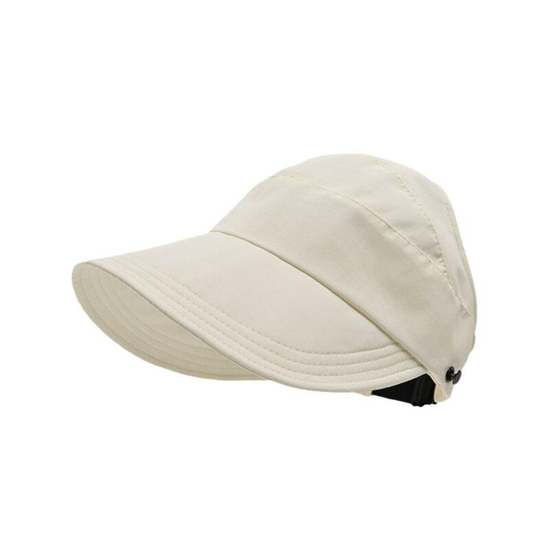Verão UV Proteção Hat, ajustável Cordão Cap Pescador, Chapéu de Aba Larga, Dobrável Viseiras, Portátil, C4I7