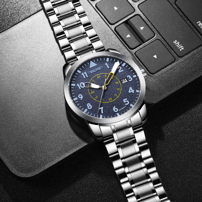 นาฬิกาข้อมือสแตนเลสสตีลระบบอัตโนมัติสำหรับผู้ชาย, นาฬิกาข้อมือกลไกหรูหราใหม่