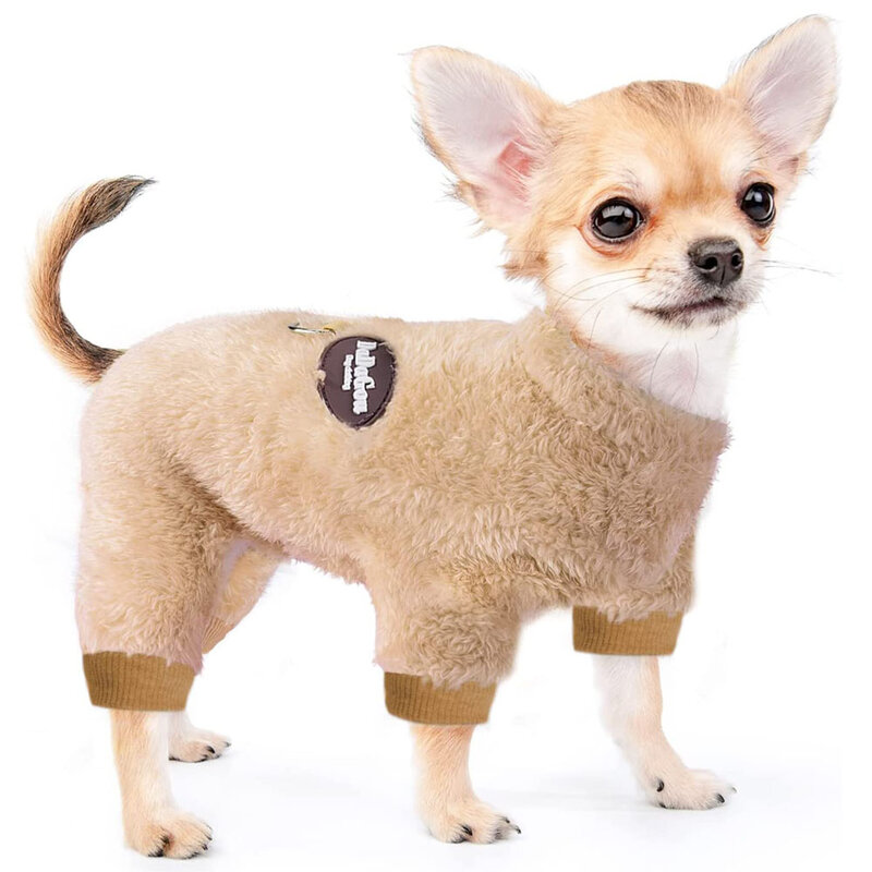 Chihuahua yorkie poodle menino roupas de cachorro macacão de cachorro gato de veludo térmico pijama de cachorro de inverno pequeno cachorro