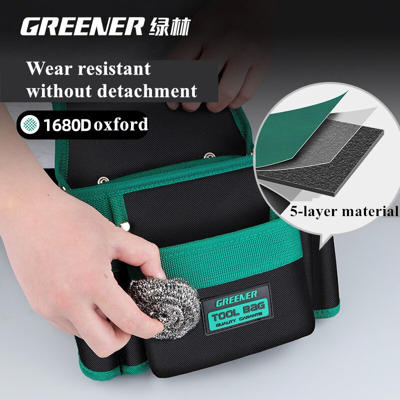 GREENER-Multi-Function Saco De Armazenamento, Oxford Cloth Waist Pack, Hardware Repair Tool, Pocket Wrench, Cinto Doméstico, Alicate, Eletricista