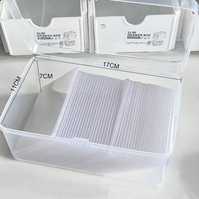 3 Inch Photocards Storage Box Transparent Stickers Korea Idol Card Holder Desk Storage Organizer Classification Box Stationery