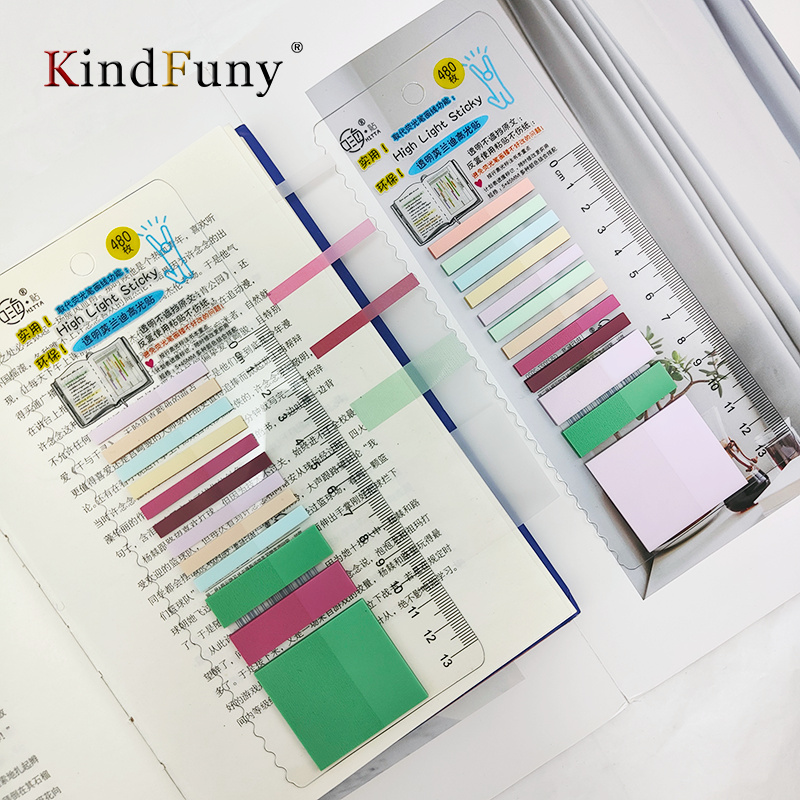 KindFuny 480 листов, липкие индексные язычки, маркеры для страниц, цветные книжные язычки, Липкие заметки, индексные языки, аннотационные язычки, этикетки, наклейки