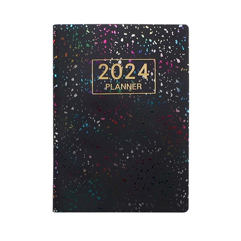 2024 A7 terminarz notatnik codziennie co tydzień kolorowe materiały piśmienne szkolne notatniki biurowe planer okładki materiały U7X2