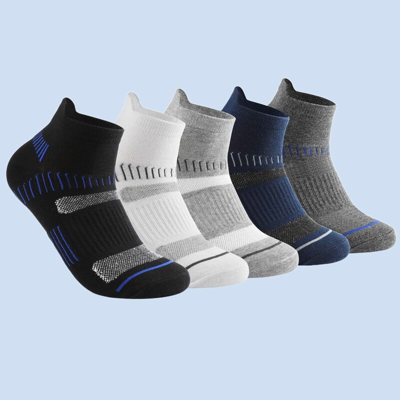 Chaussettes de sport basses en coton pour hommes, absorbant la transpiration et anti-odeur, bouche peu profonde, chaussettes courtes quatre saisons, 5 paires