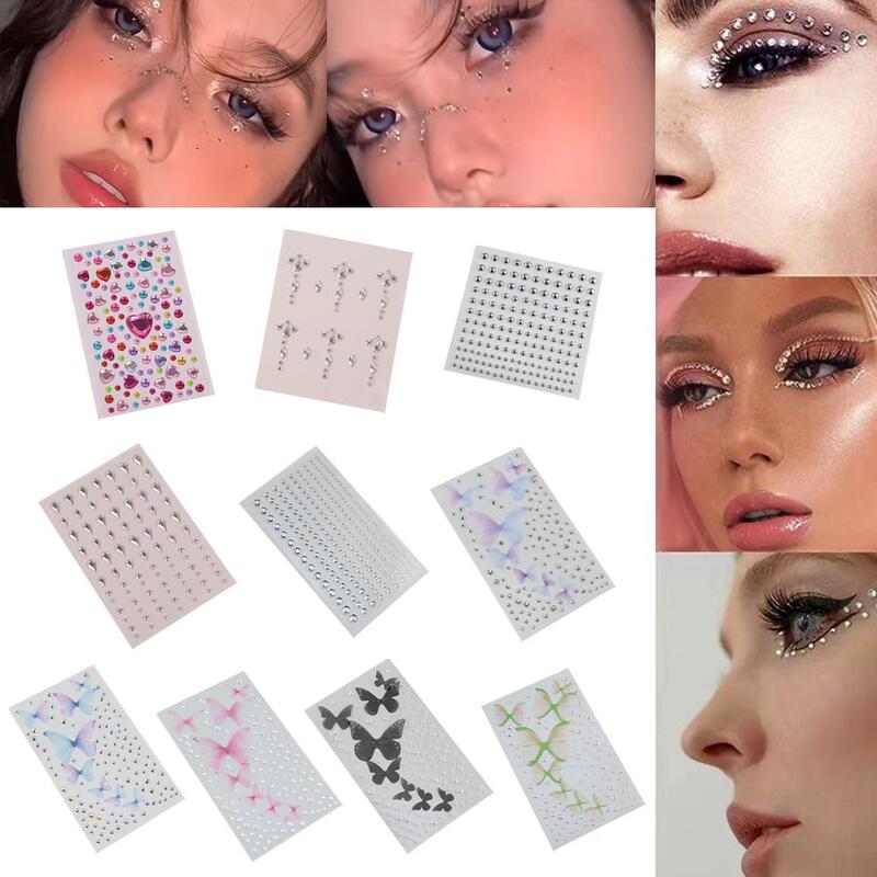 Facial Diamond Stickers Tear Drill Patch With Adhesive Backing Eye Stage Sparkling Makeup Eye Diamond Facial C8D4