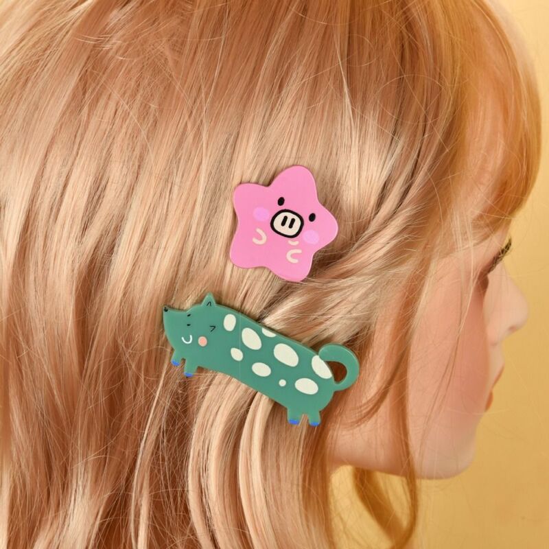 Заколка для волос с изображением животных из мультфильмов, Шпилька для волос в Корейском стиле, ежедневный зажим для утконоса