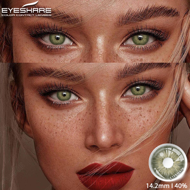 Eyeshare คอนแทคเลนส์สีใหม่สำหรับดวงตา1คู่สีน้ำตาล eyecontacts lense yearly ใช้เครื่องสำอางสีฟ้าคอนแทคเลนส์