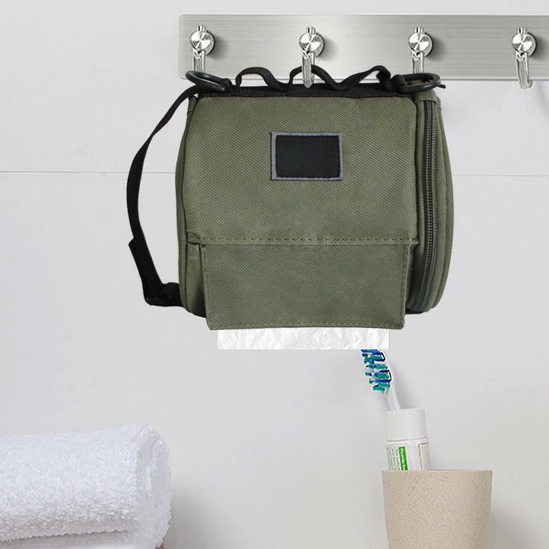 Portable Outdoor Camping Tissue Case with Hook Tissue Holder Toilet Paper Storage Box for Picnic Hiking Camping