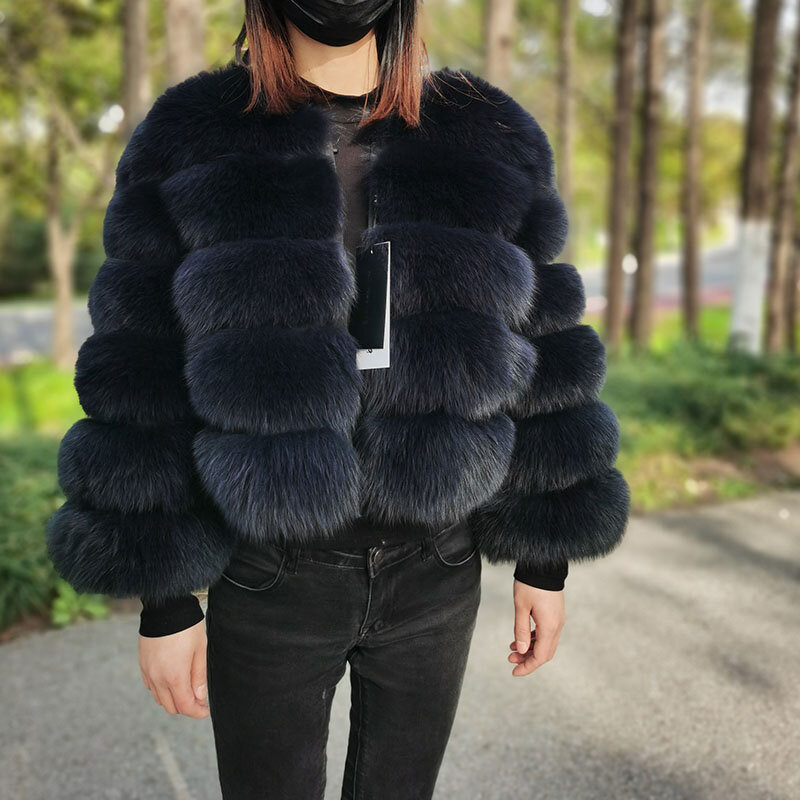 MAOMAOKONG-casaco de pele real de raposa e guaxinim peludo natural feminino, parka de inverno de luxo, colete feminino, roupas de couro marrom e bege, 2023