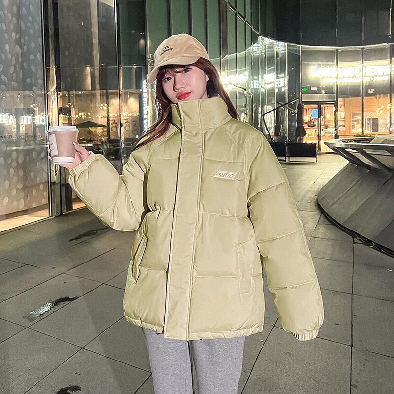 클라인 블루 다운 여성 코튼 코트, 한국 따뜻한 두꺼운 파카 코트, 겨울 루즈 아우터, 2023 신상