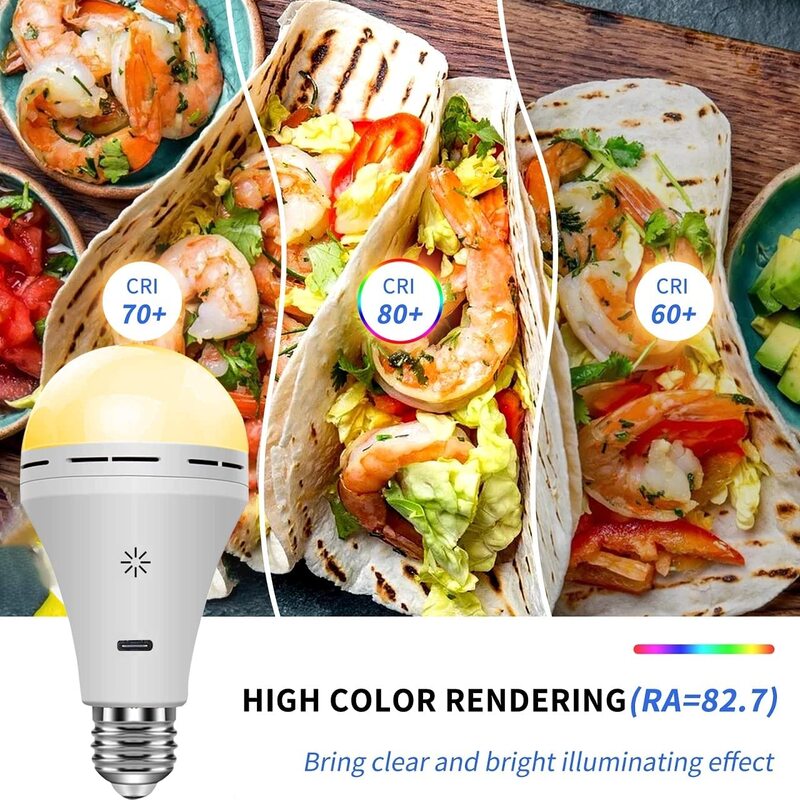 New USB-C Rechargeable Bulb 5V A60 Remote Control timingTouch Dimming Outdoor Camping Bulb Lamp Battery Emergency Bulb tent ligh