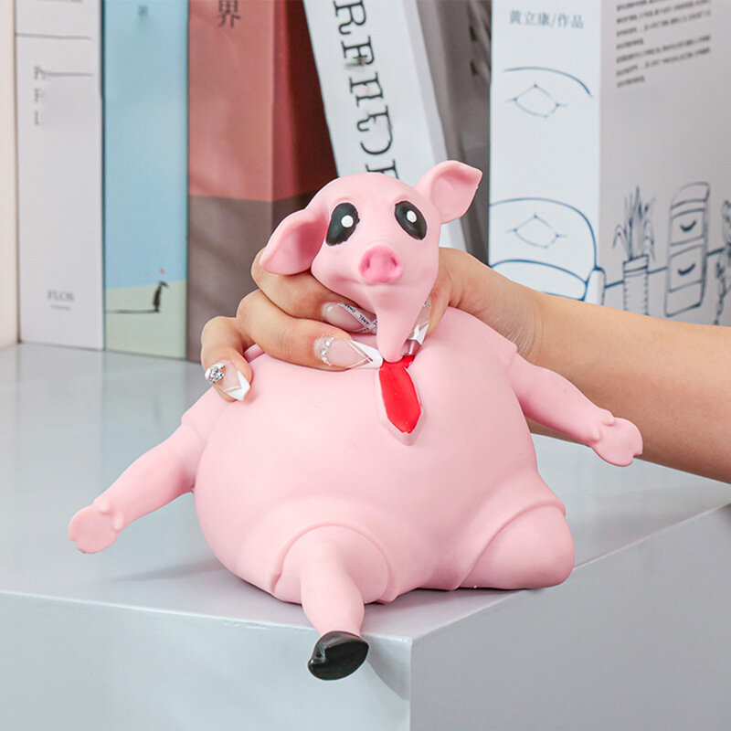 재미있는 돼지 감압 스퀴즈 장난감, 느린 리바운드 TPR 돼지 인형, 스트레스 해소 장난감, 유아용 재미있는 선물