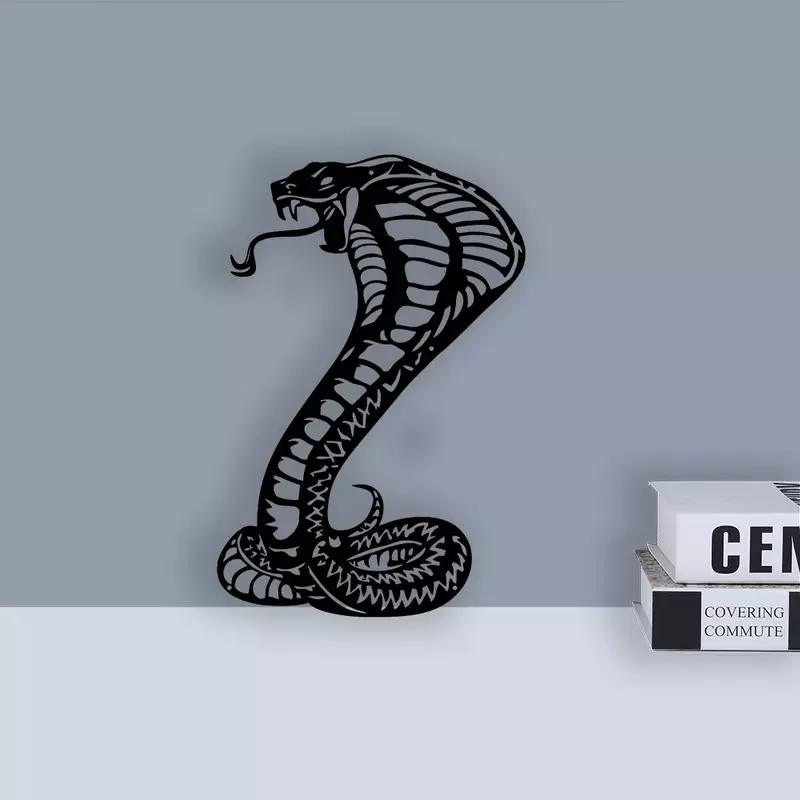 Letrero de arte de pared de serpiente de Cobra, silueta de serpiente de Metal, colgante Interior para sala de estar, decoración de cueva de hombre, decoración del hogar