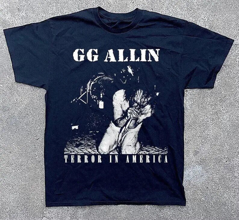 Rare! Gg Allin Terror in America T-Shirt Tee Full Size S to 5xl Tl629