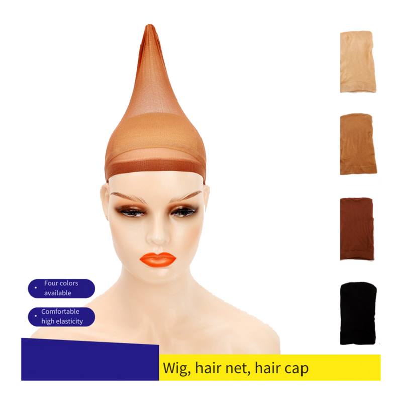Gorro de peluca HD transparente, cubierta de nailon fino, multifuncional, conveniente para la cabeza, color Beige, 20 unidades