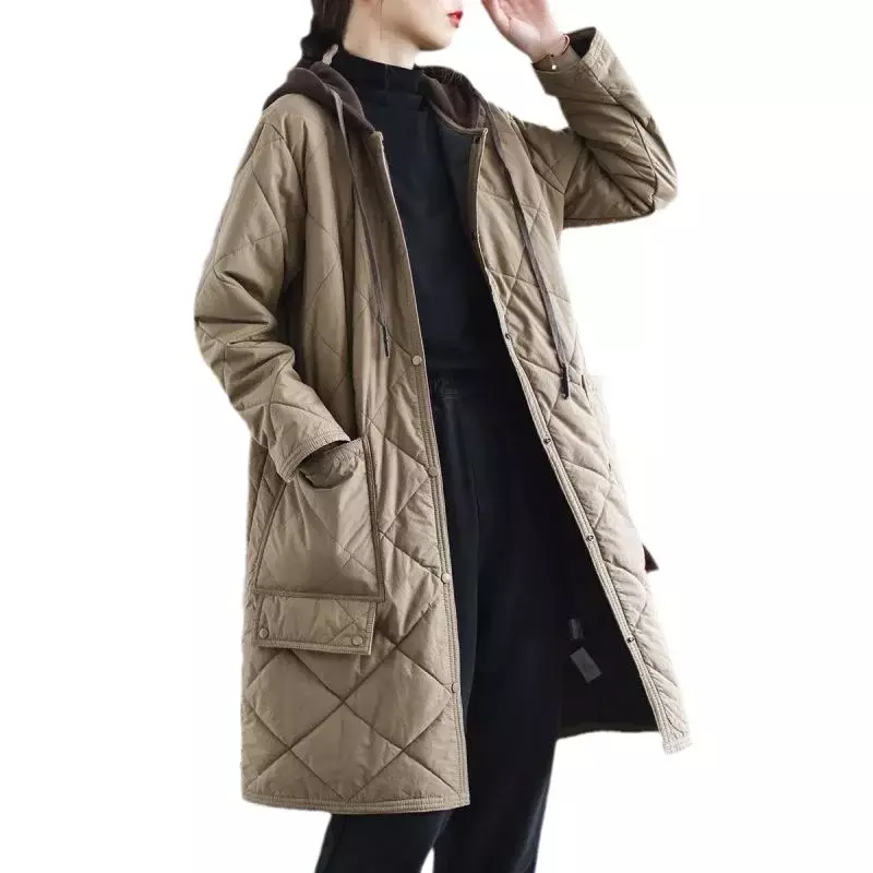 Мужская зимняя теплая хлопковая куртка с капюшоном, Свободное пальто, однобортные однотонные повседневные куртки с длинными рукавами и карманами, парки
