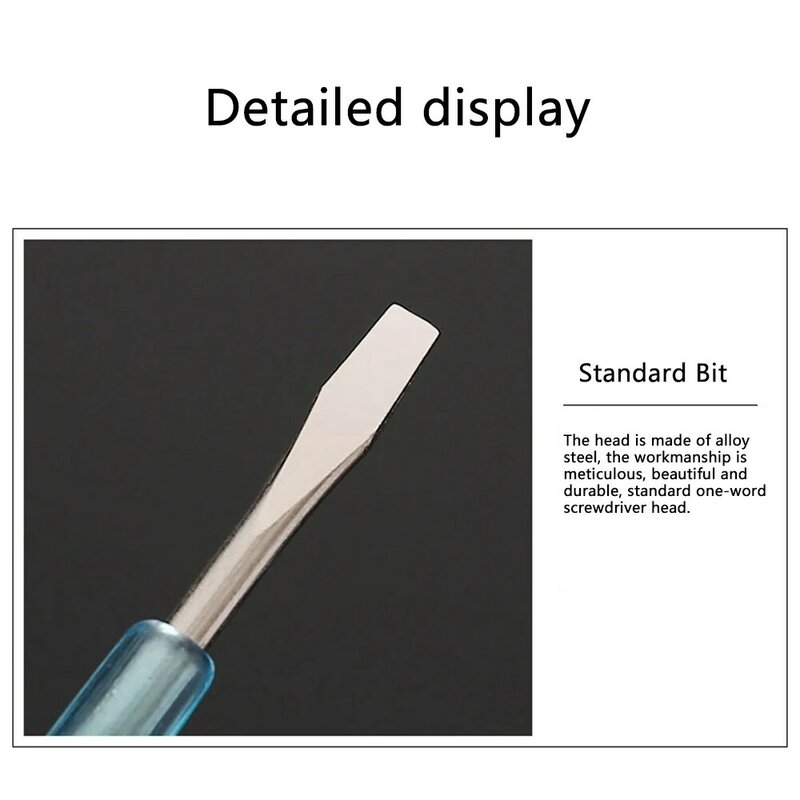 Detector de tensão Test Pen, fenda fenda, indicador de tensão, chave de fenda removível, Circuit Tester Tools, AC, DC 100-500V