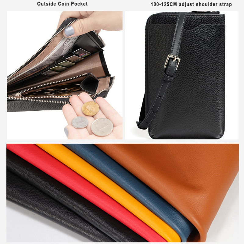 Bolso cruzado de cuero genuino para teléfono, Mini bolso de hombro de cuero PU para mujer, monedero de lujo para teléfono, 2022