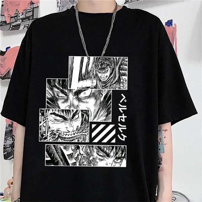 Hot Anime New Cool Graphic Printed T-Shirt Men's Outdoor Street Cool Round Neck Short Sleeve Shirt Anime Harajuku T-Shirt
