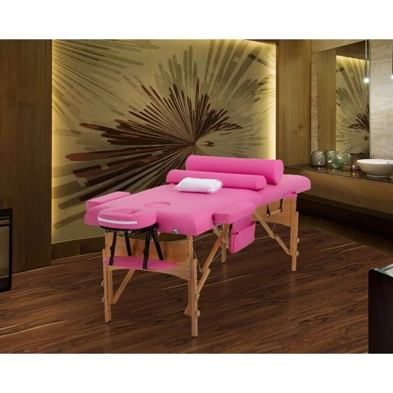 سرير طاولة تدليك بارتفاع قابل للتعديل ، شماعات بدنية ، سرير ريكي خفيف الوزن ، سرير سبا ، 84 "طويل ، 2 دعامة