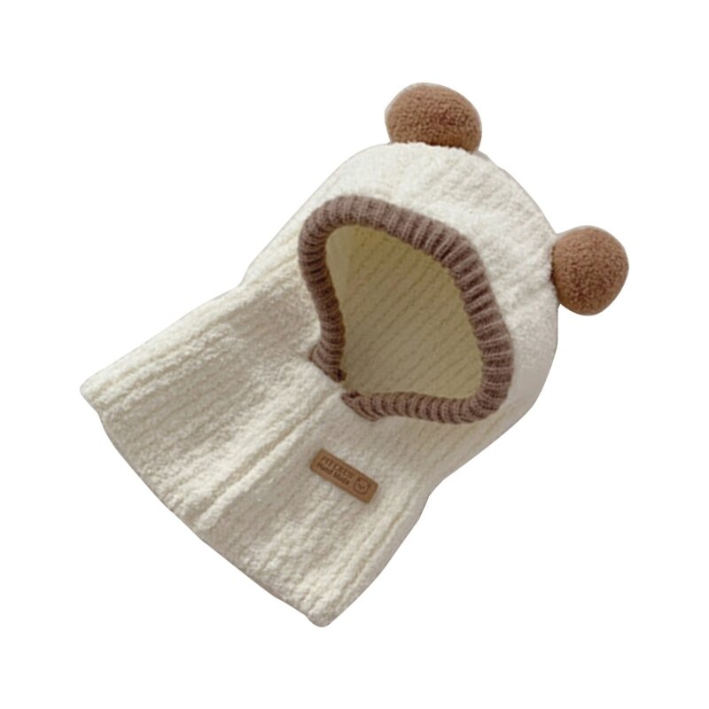 Mũ bảo vệ ấm hơn hoạt hình Pom Pom cho bé trai bé gái Mũ len chống gió