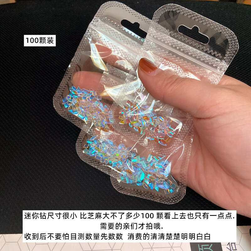 100Pcs mixed Rhinestone Crystal AB Charm Luxury Nail Art Flatback Gems for Nail 3D Decorations clitter Manicure Nail Gems DIY 2022