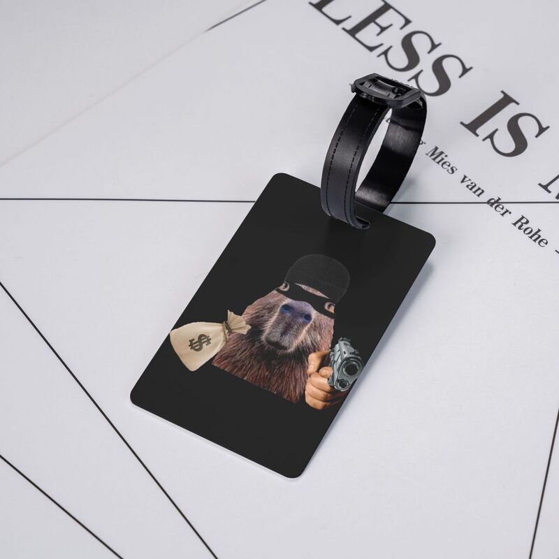Capivara Robber Bagagem Tag para Mala de Viagem, Privacidade Cover, Nome ID Card, Personalizado