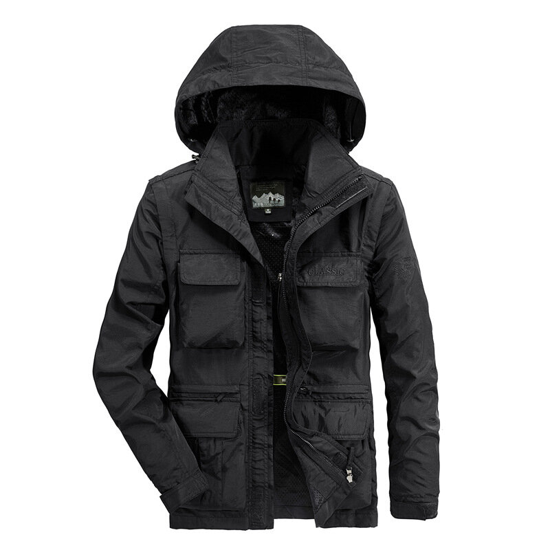 Giacca invernale da uomo in pile spesso parka militare cappotto di grandi dimensioni addensare giacche a vento calde giacca Homme cappotti Outwear