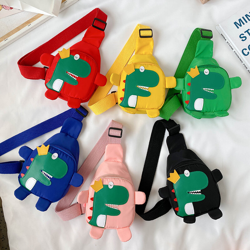 Новинка 2022, детская поясная сумка для мальчиков и девочек, сумка-мессенджер с мультипликационным динозавром, нейлоновая детская повседневная сумка