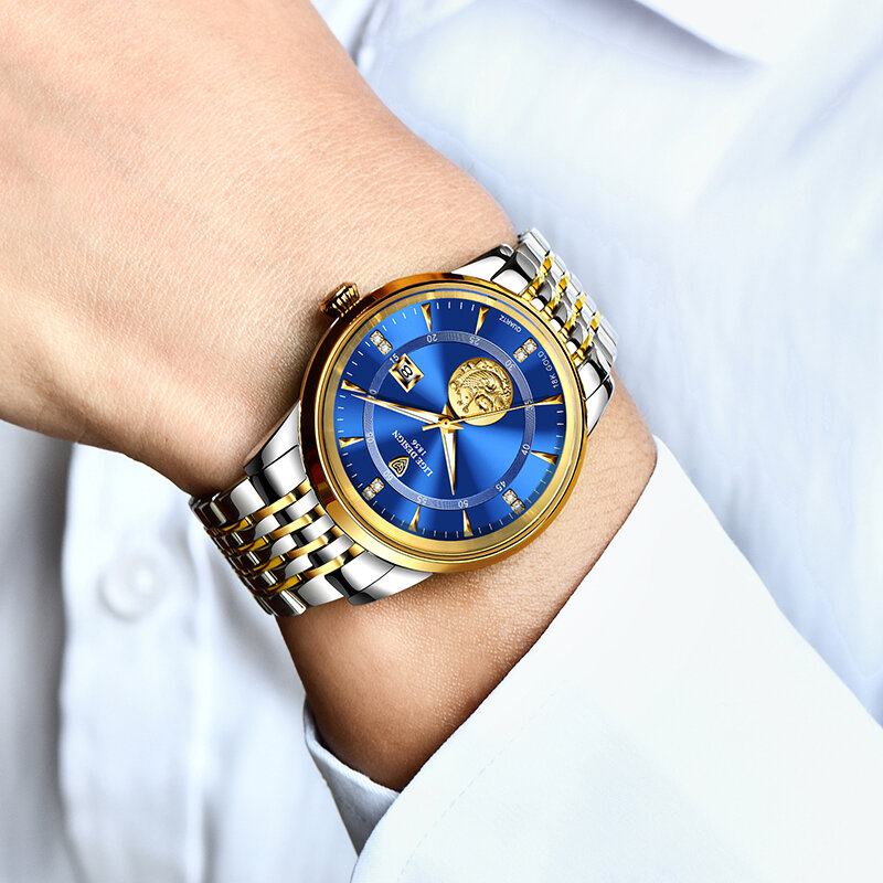 LIGE Fashion Ultra Thin Mens Watches Calendar Stainless Steel Luxury Waterproof Quartz Wristwatch Men Clock Relogio Masculino