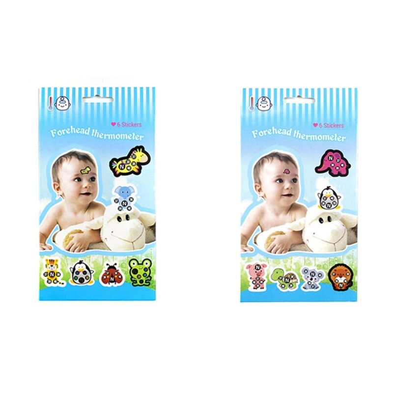 67JC Accurate Stick-On Fever Indicator Cute Forehead Fever Stickers Home Supplies Temperature Fever Patch for Kids Baby Adult