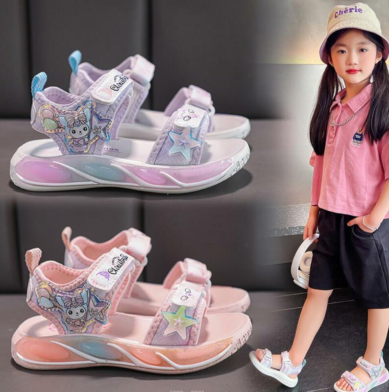 Sandales d'été princesse pour enfants, chaussures de sport pour filles, baskets d'été pour bébés, sandales de plage à la mode
