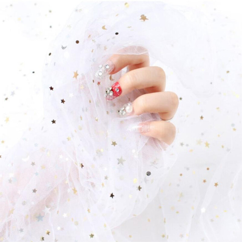 Nail Photos Shooting Props Gauze With Starry Sky Photography Background Tulle Items Fotografia Backdrops Decoration Materials
