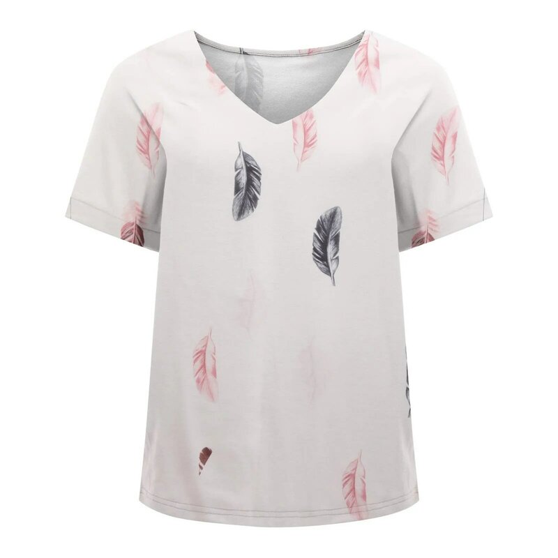 Camiseta con cuello en V 3d para mujer, ropa informal a cuadros en blanco y negro, Camiseta holgada clásica de manga corta, Top bonito