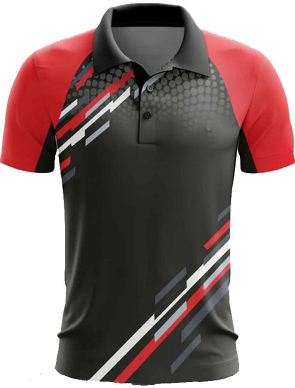 Polo de golf à manches courtes pour hommes, chemise boutonnée, respirant, séchage rapide, évac80-l'humidité, vêtements d'été, vêtements de sport de tennis