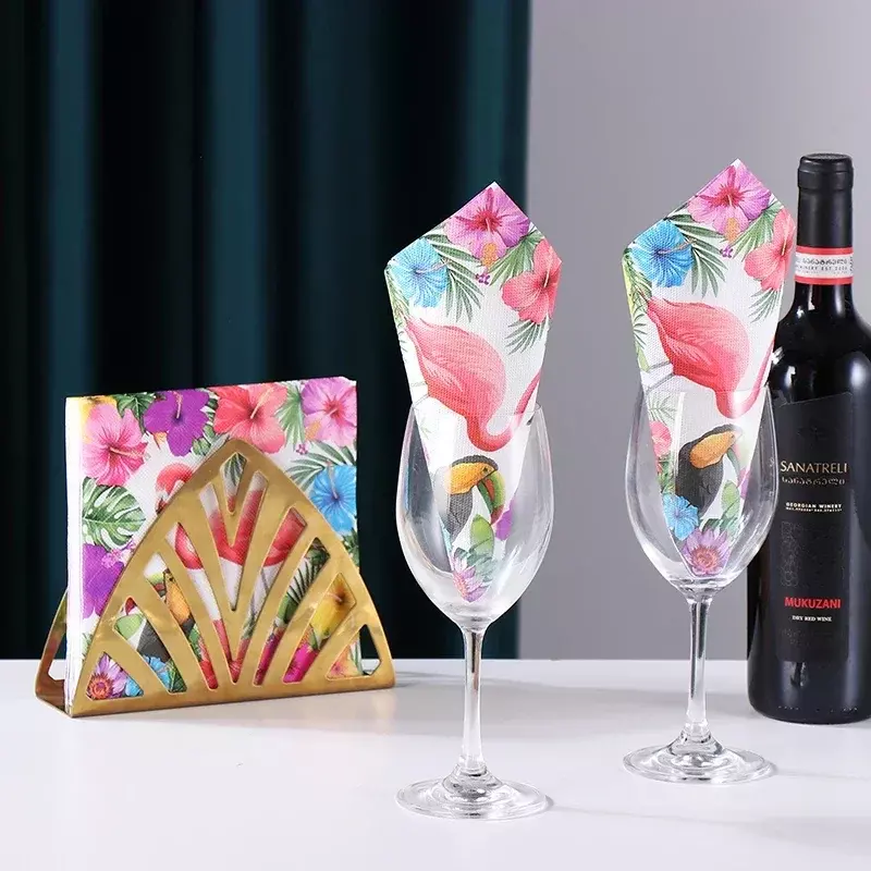 Servilletas de papel con estampado colorido para restaurante, paño de boca para mesa de comedor, 33x33cm, flamenco, 2 capas, 20 piezas/pac