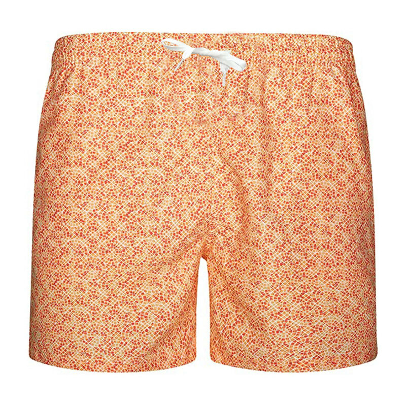 Pantalones cortos de rayas blancas para hombre, ropa de playa, bañadores con forro, primavera caliente, 2024