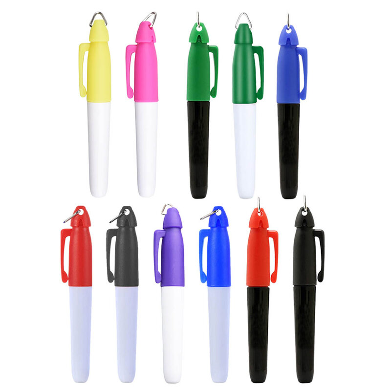 Golf Ball Liner Marker Pen Liner Markers Pen Professional Small Size With Hang Hook 11 Colors Alignment Drawing