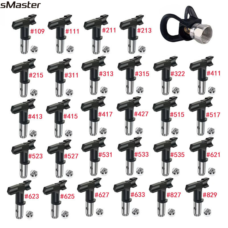 sMaster 427/ 527/413/623/627/827/829/625 lack  Airless Spray Nozzles Spray Tips Reversible Tip For Airless Paint Spray Sprayer